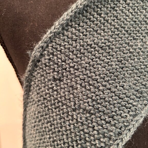 Handmade Dark Green Sophie Scarf in a Poly/Wool Blend Size Lg. - Picture 6 of 8